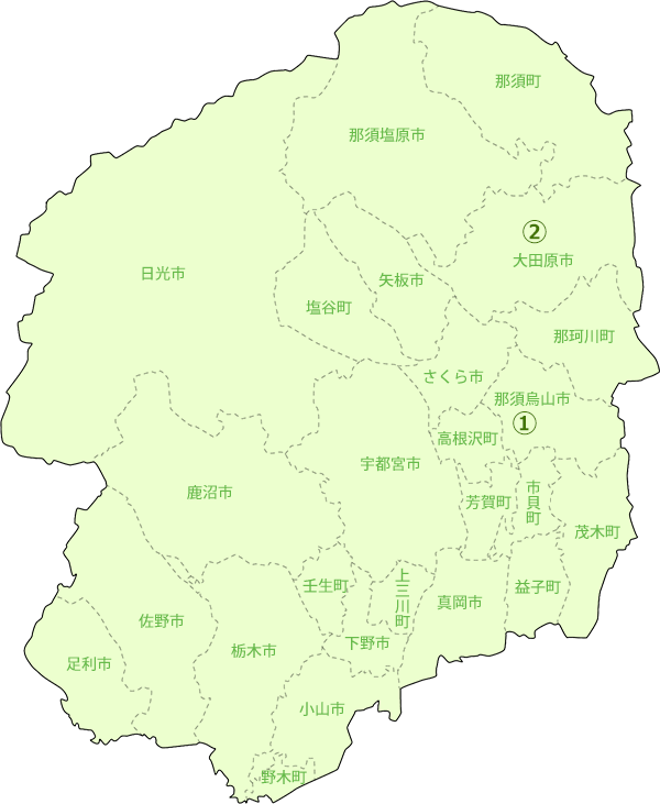 栃木県地図-肉牛